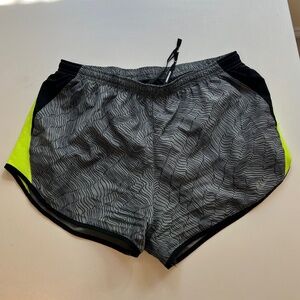 Nike Dri-Fit Neon Yellow and Gray Running Shorts
